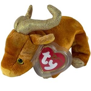 Ty Beanie Babies Zodiac Orange Gold Plush Stuffed UT Austin Texas Longhorn